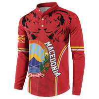 Personalized Macedonia Lion Button Sweatshirt National Emblem - Wonder Print Shop