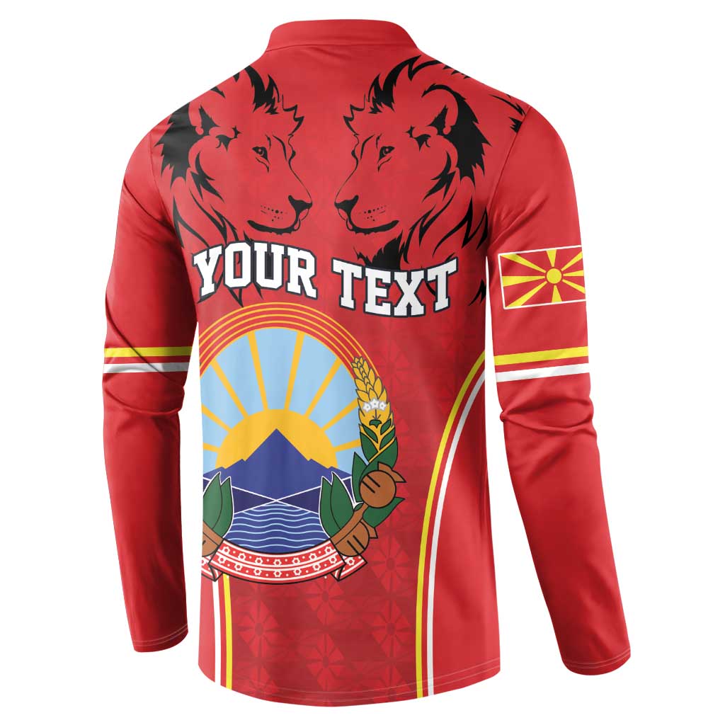 Personalized Macedonia Lion Button Sweatshirt National Emblem - Wonder Print Shop