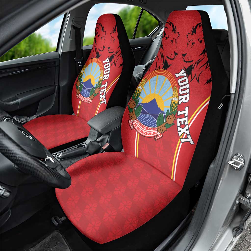 Personalized Macedonia Lion Car Seat Cover National Emblem - Wonder Print Shop