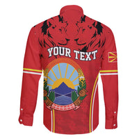 Personalized Macedonia Lion Family Matching Long Sleeve Bodycon Dress and Hawaiian Shirt National Emblem - Wonder Print Shop