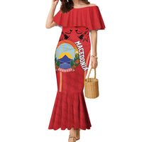 Personalized Macedonia Lion Family Matching Mermaid Dress and Hawaiian Shirt National Emblem - Wonder Print Shop