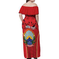 Personalized Macedonia Lion Family Matching Off Shoulder Maxi Dress and Hawaiian Shirt National Emblem - Wonder Print Shop