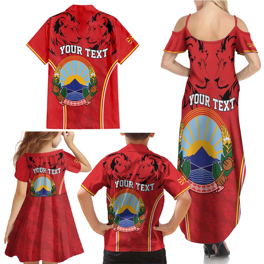 Personalized Macedonia Lion Family Matching Summer Maxi Dress and Hawaiian Shirt National Emblem - Wonder Print Shop