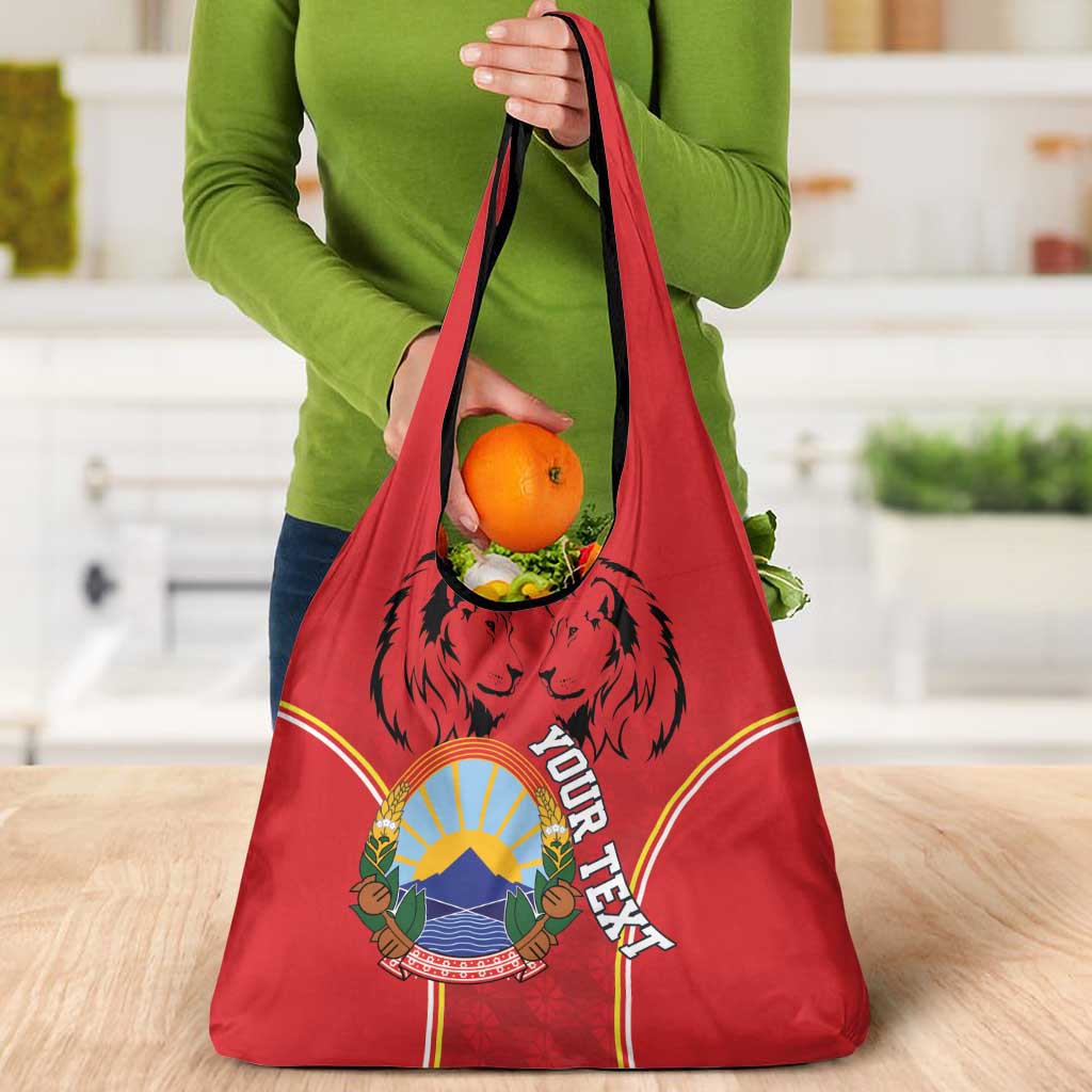 Personalized Macedonia Lion Grocery Bag National Emblem - Wonder Print Shop