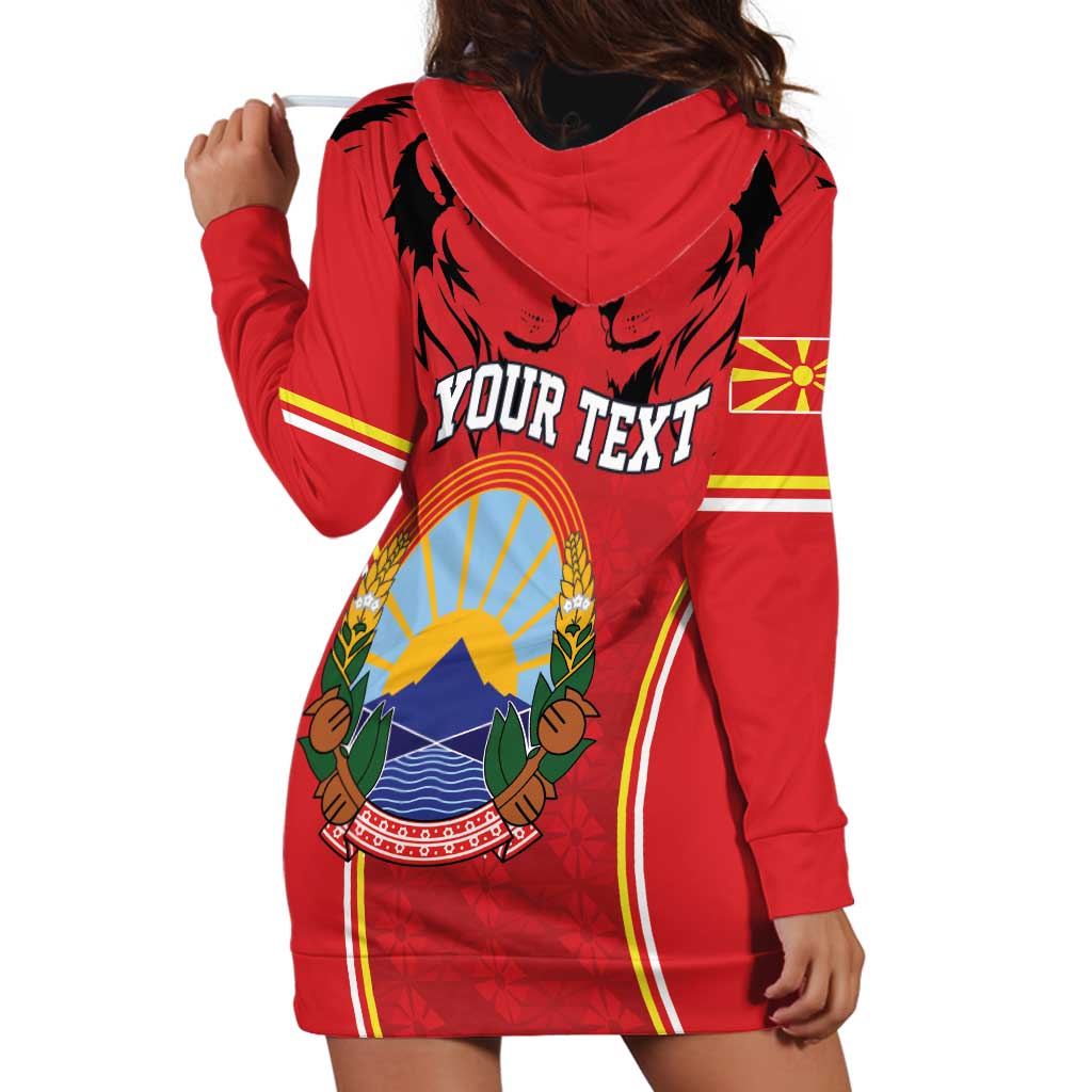 Personalized Macedonia Lion Hoodie Dress National Emblem - Wonder Print Shop