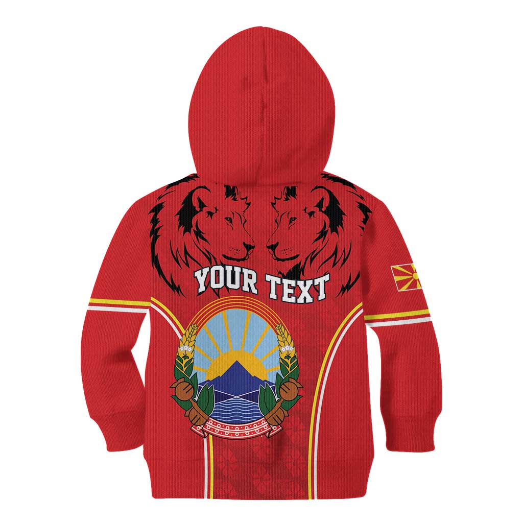 Personalized Macedonia Lion Kid Hoodie National Emblem - Wonder Print Shop