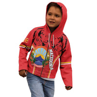 Personalized Macedonia Lion Kid Hoodie National Emblem - Wonder Print Shop