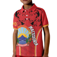 Personalized Macedonia Lion Kid Polo Shirt National Emblem - Wonder Print Shop
