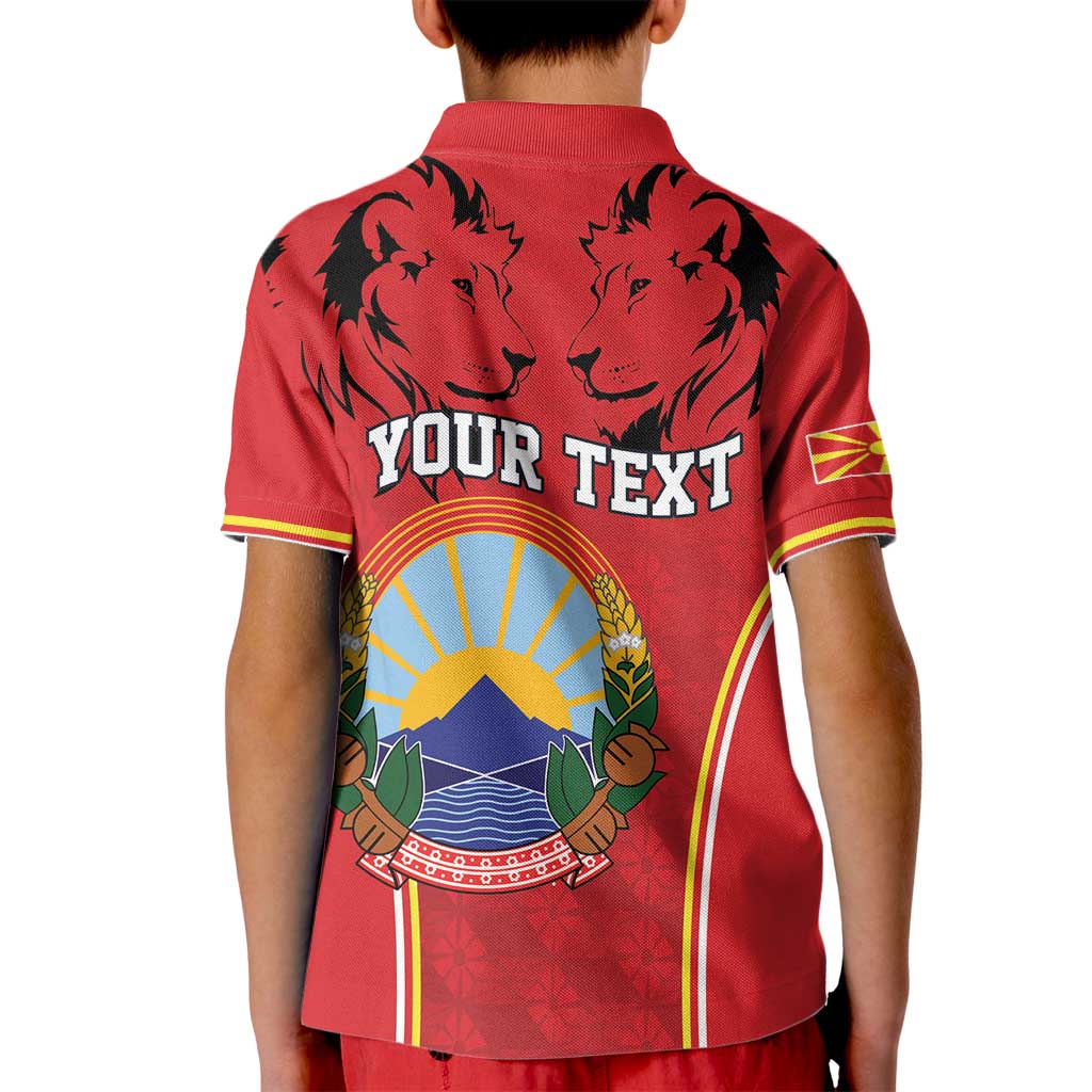 Personalized Macedonia Lion Kid Polo Shirt National Emblem - Wonder Print Shop