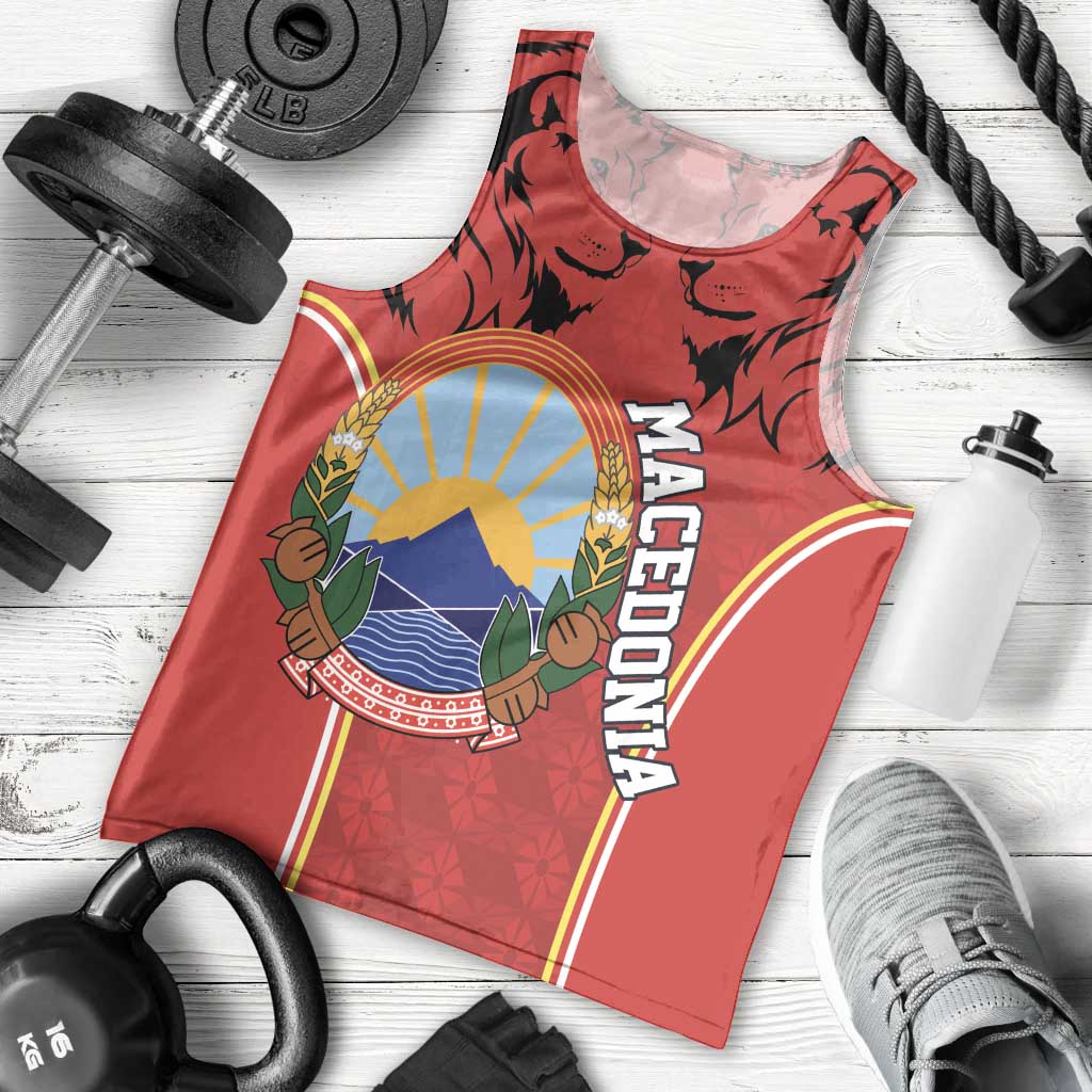 Personalized Macedonia Lion Men Tank Top National Emblem - Wonder Print Shop