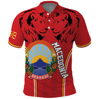 Personalized Macedonia Lion Polo Shirt National Emblem - Wonder Print Shop