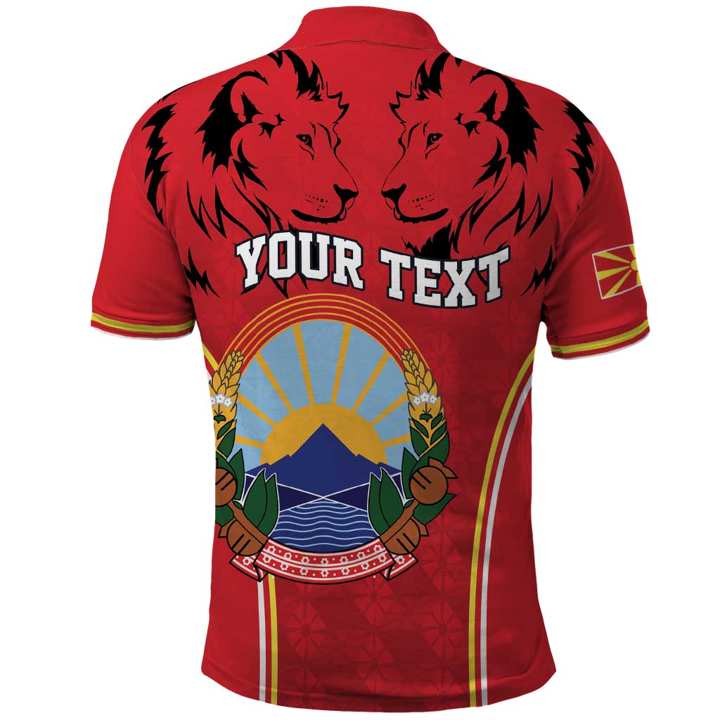 Personalized Macedonia Lion Polo Shirt National Emblem - Wonder Print Shop