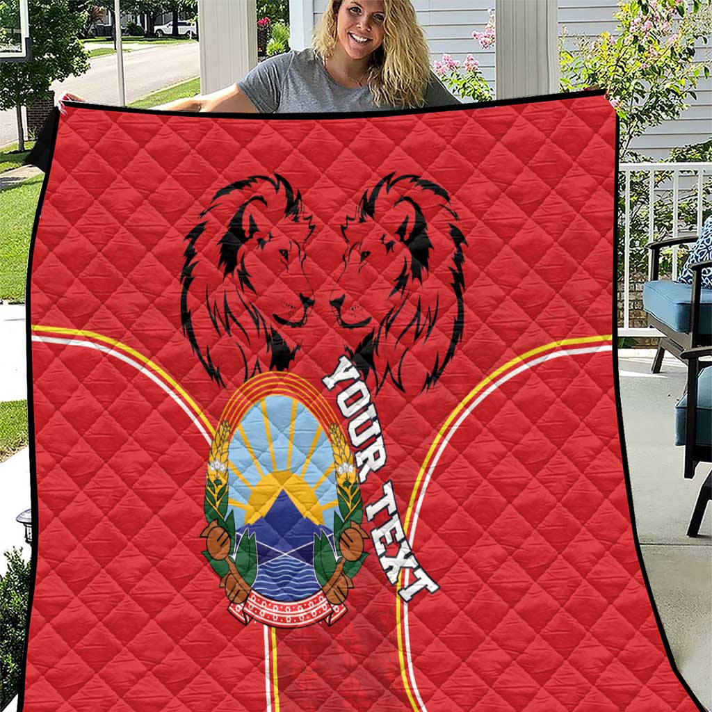 Personalized Macedonia Lion Quilt National Emblem - Wonder Print Shop