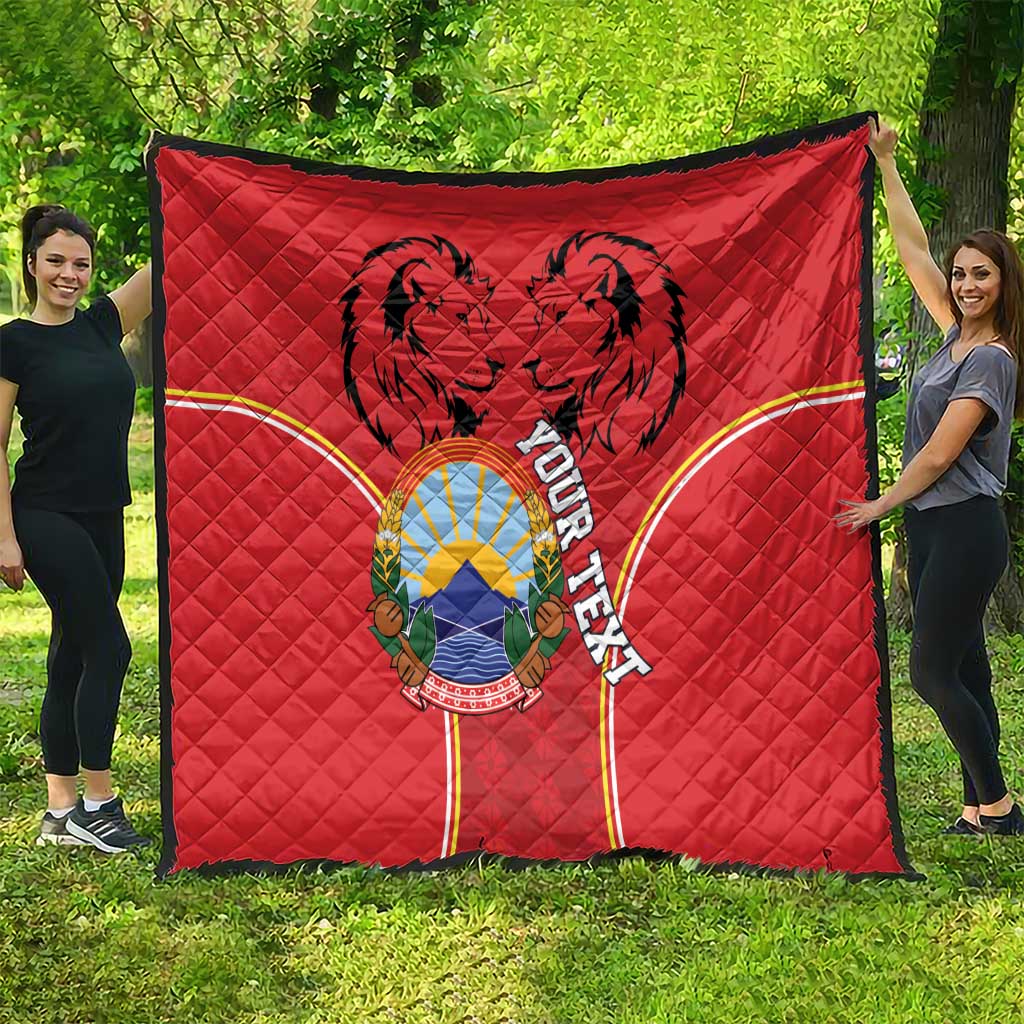 Personalized Macedonia Lion Quilt National Emblem - Wonder Print Shop