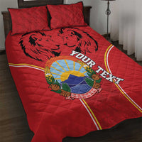 Personalized Macedonia Lion Quilt Bed Set National Emblem - Wonder Print Shop