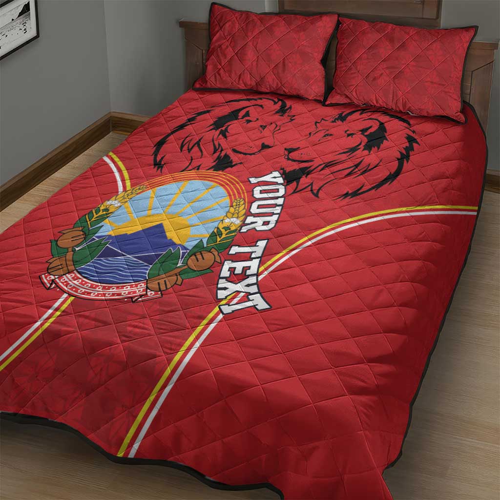 Personalized Macedonia Lion Quilt Bed Set National Emblem - Wonder Print Shop