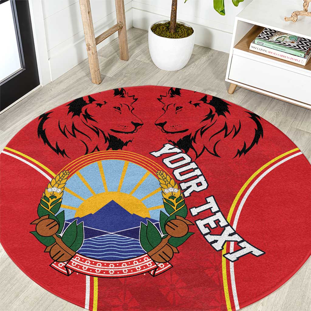 Personalized Macedonia Lion Round Carpet National Emblem - Wonder Print Shop