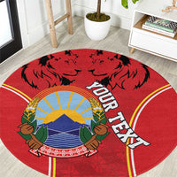 Personalized Macedonia Lion Round Carpet National Emblem - Wonder Print Shop