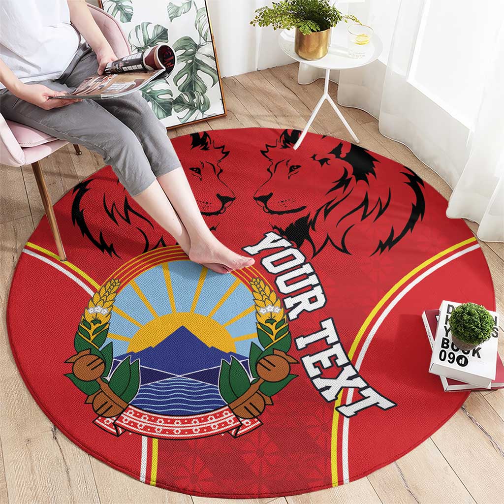 Personalized Macedonia Lion Round Carpet National Emblem - Wonder Print Shop