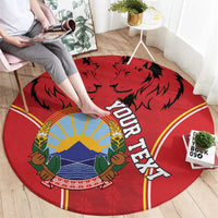 Personalized Macedonia Lion Round Carpet National Emblem - Wonder Print Shop