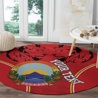 Personalized Macedonia Lion Round Carpet National Emblem - Wonder Print Shop