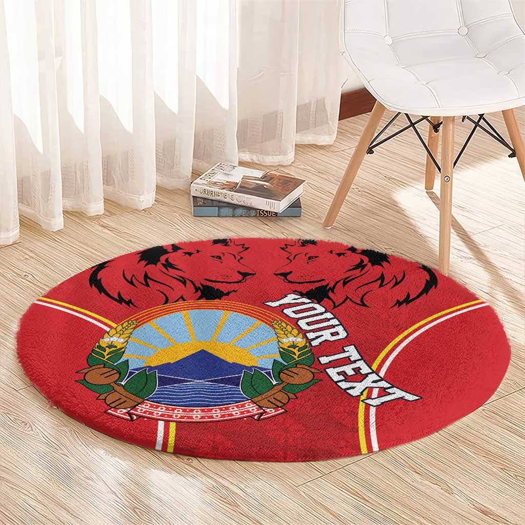 Personalized Macedonia Lion Round Carpet National Emblem - Wonder Print Shop