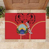 Personalized Macedonia Lion Rubber Doormat National Emblem - Wonder Print Shop