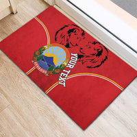 Personalized Macedonia Lion Rubber Doormat National Emblem - Wonder Print Shop
