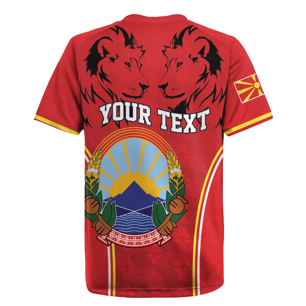 Personalized Macedonia Lion Rugby Jersey National Emblem - Wonder Print Shop