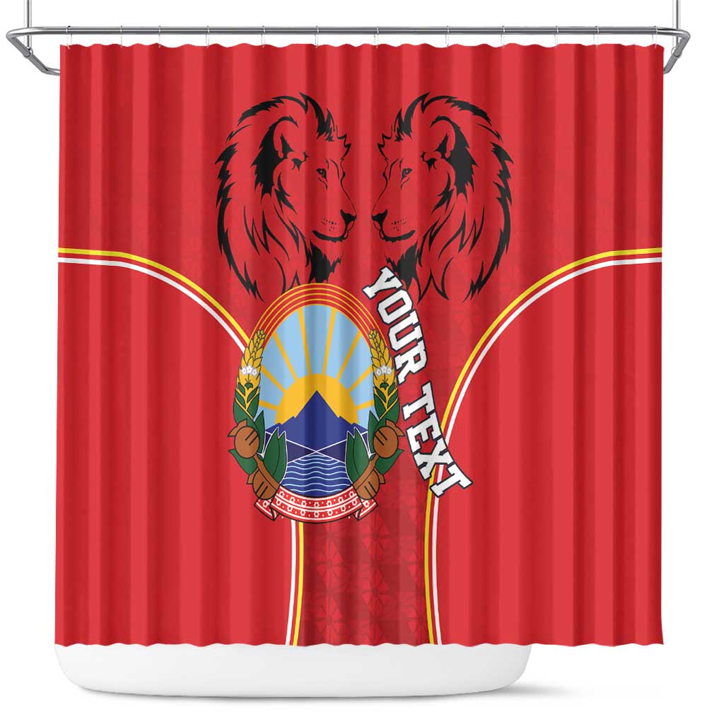 Personalized Macedonia Lion Shower Curtain National Emblem - Wonder Print Shop