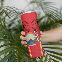 Personalized Macedonia Lion Skinny Tumbler National Emblem - Wonder Print Shop