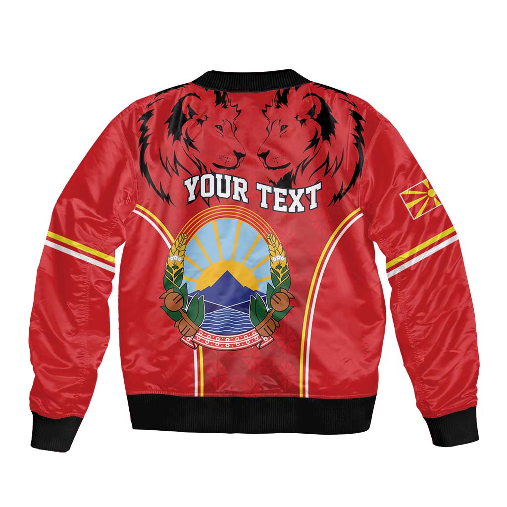 Personalized Macedonia Lion Sleeve Zip Bomber Jacket National Emblem - Wonder Print Shop