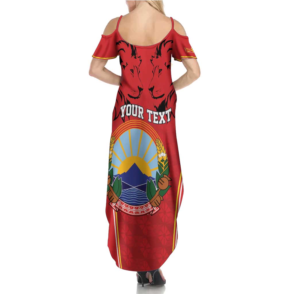 Personalized Macedonia Lion Summer Maxi Dress National Emblem - Wonder Print Shop