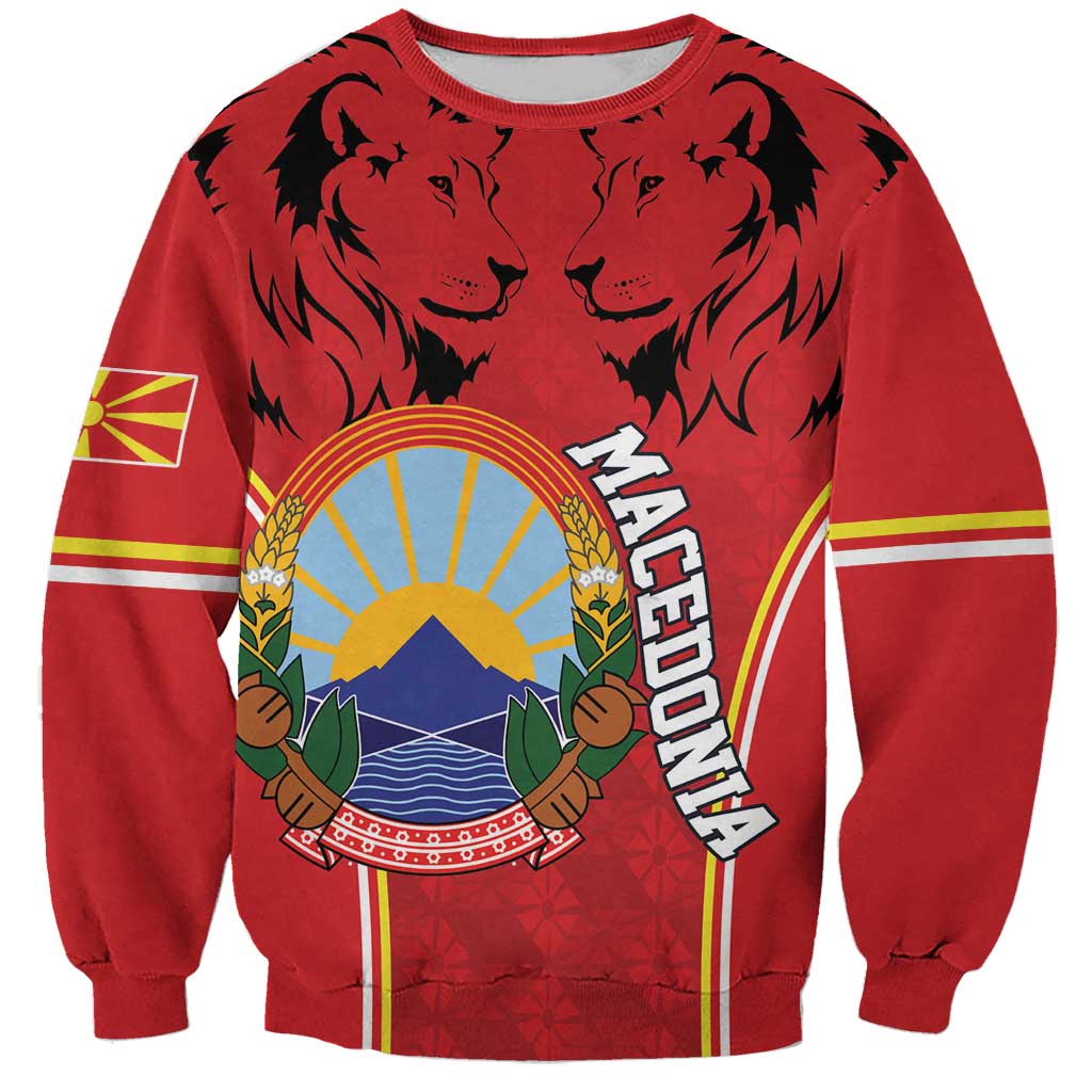 Personalized Macedonia Lion Sweatshirt National Emblem - Wonder Print Shop