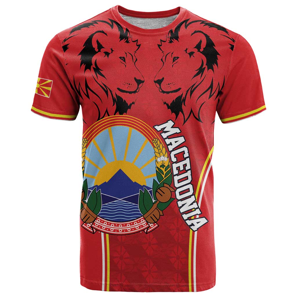 Personalized Macedonia Lion T Shirt National Emblem - Wonder Print Shop