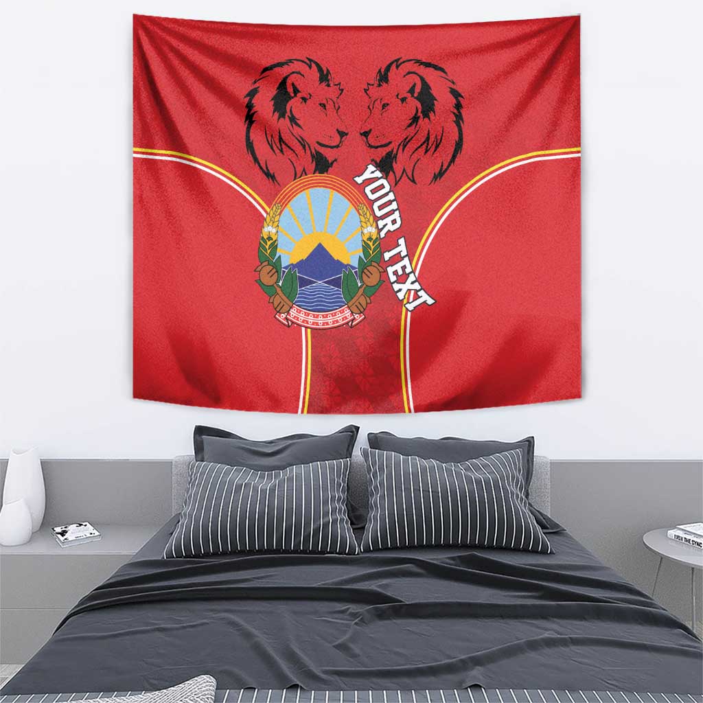 Personalized Macedonia Lion Tapestry National Emblem - Wonder Print Shop