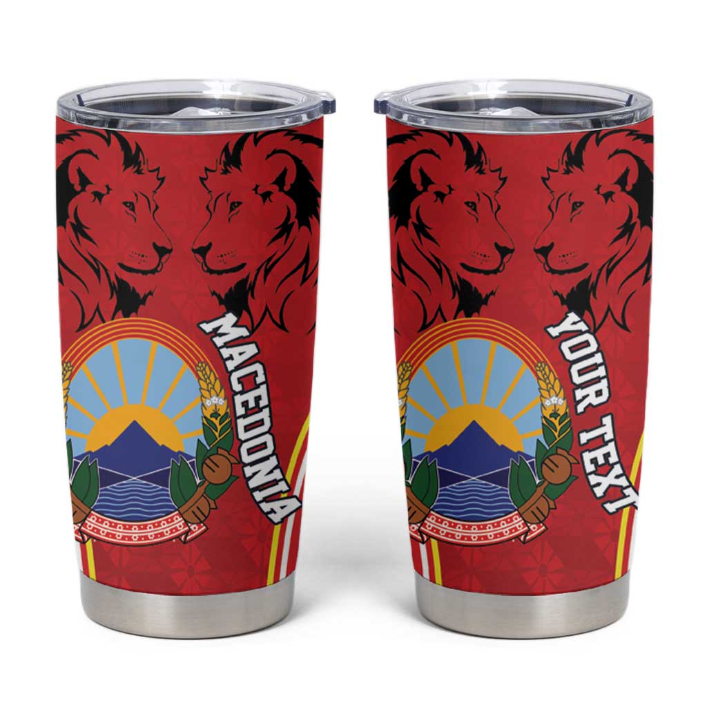 Personalized Macedonia Lion Tumbler Cup National Emblem - Wonder Print Shop