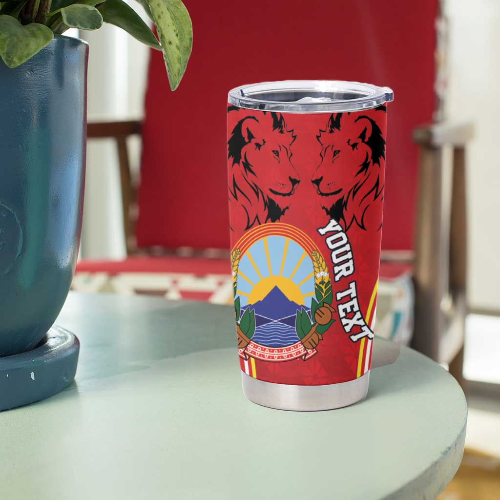 Personalized Macedonia Lion Tumbler Cup National Emblem - Wonder Print Shop