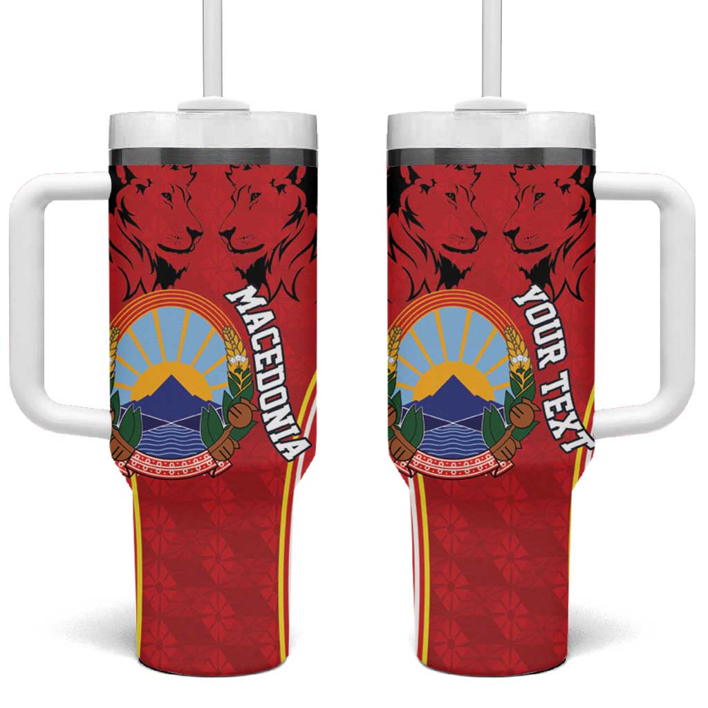 Personalized Macedonia Lion Tumbler With Handle National Emblem - Wonder Print Shop