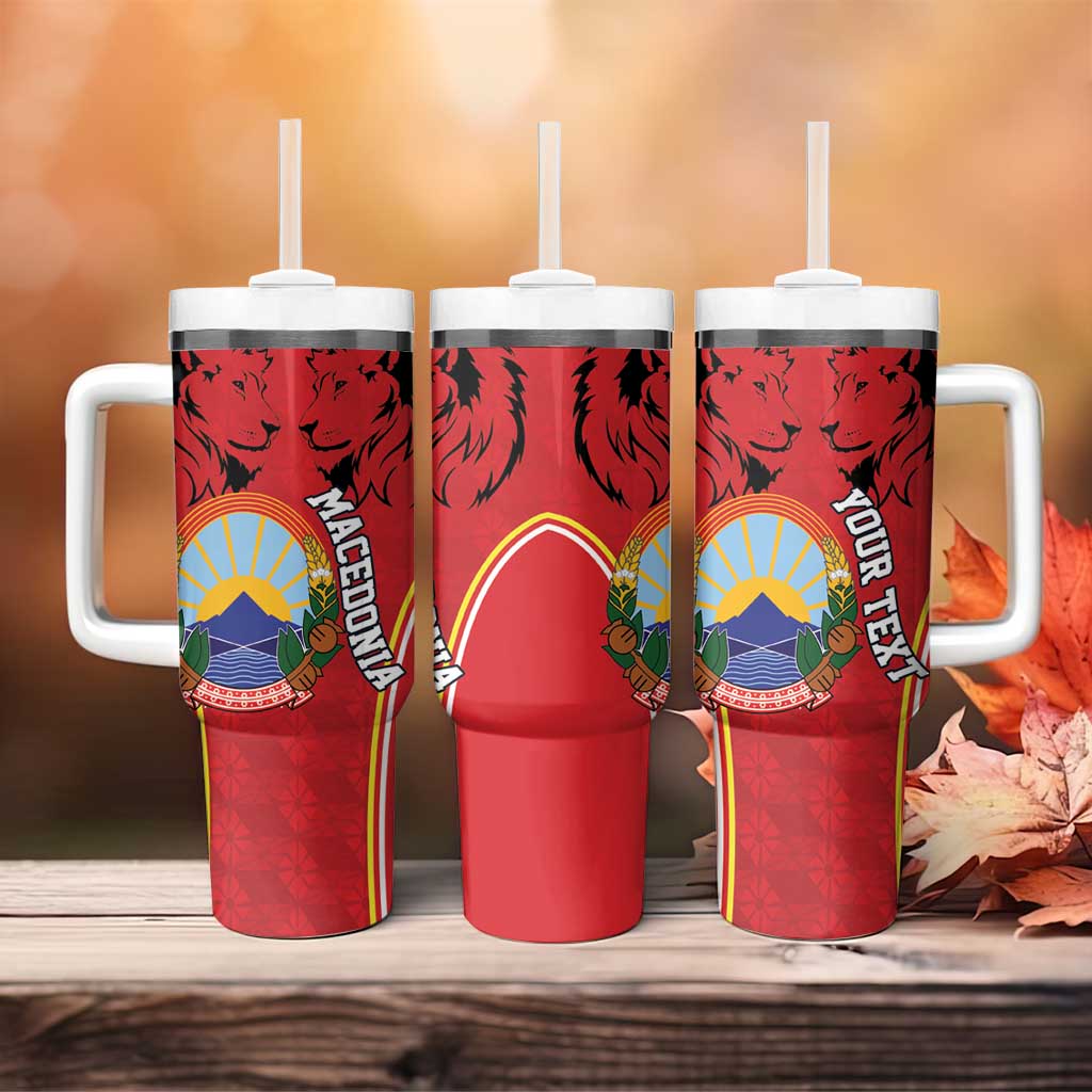 Personalized Macedonia Lion Tumbler With Handle National Emblem - Wonder Print Shop