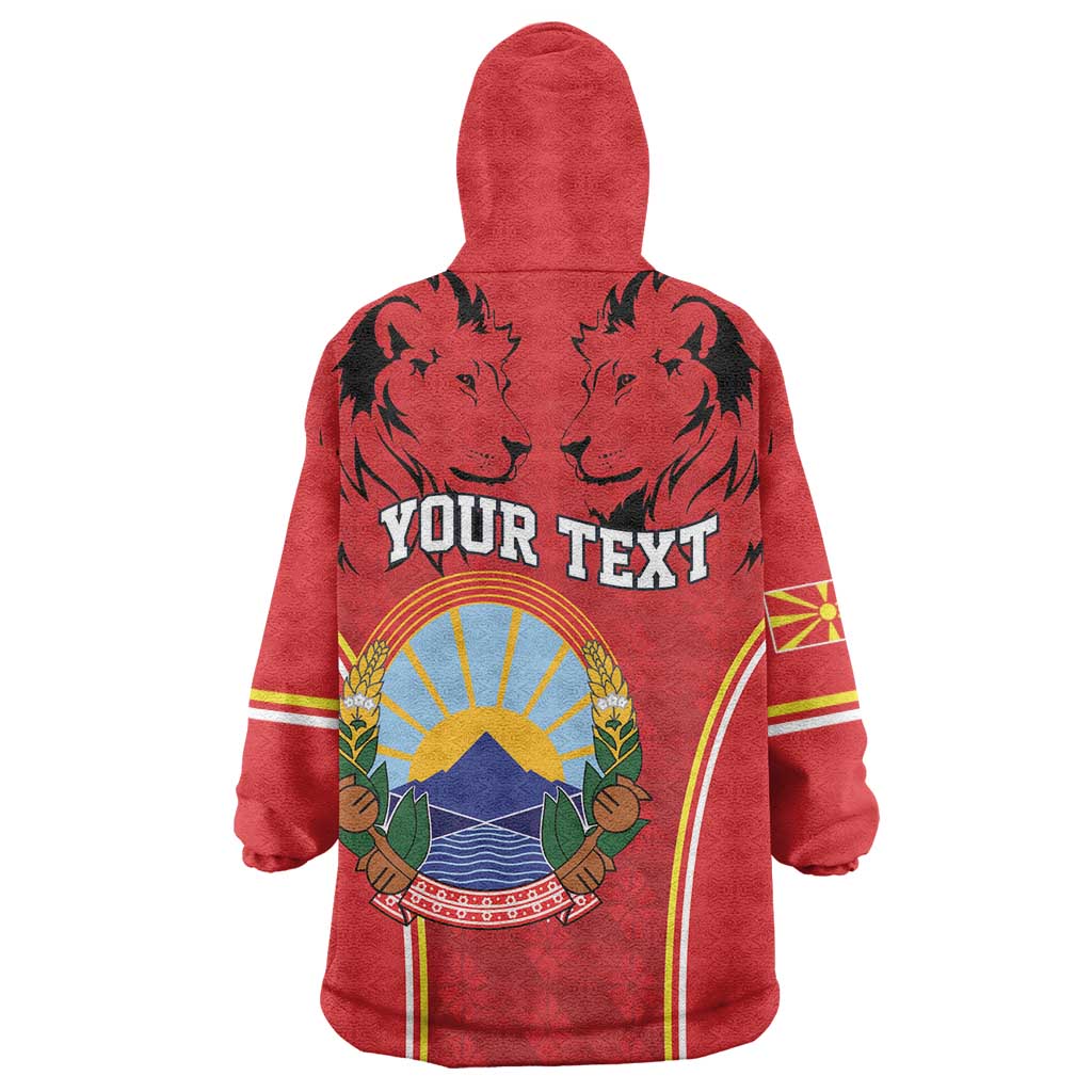 Personalized Macedonia Lion Wearable Blanket Hoodie National Emblem - Wonder Print Shop