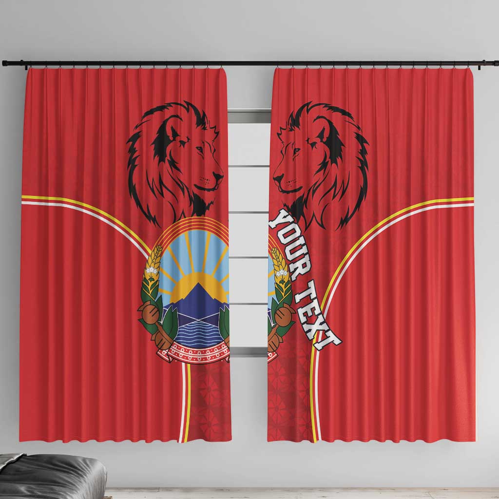 Personalized Macedonia Lion Window Curtain National Emblem - Wonder Print Shop