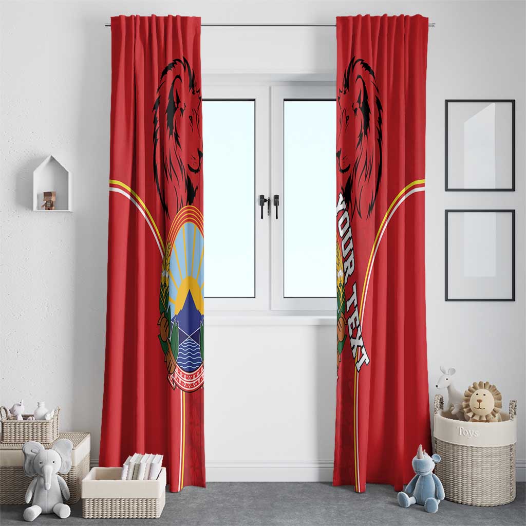 Personalized Macedonia Lion Window Curtain National Emblem - Wonder Print Shop