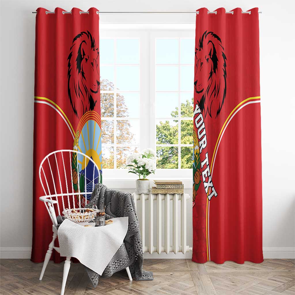 Personalized Macedonia Lion Window Curtain National Emblem - Wonder Print Shop