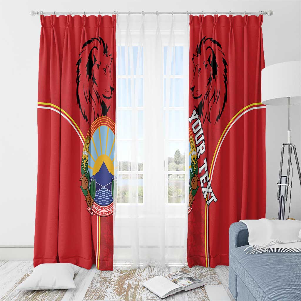 Personalized Macedonia Lion Window Curtain National Emblem - Wonder Print Shop