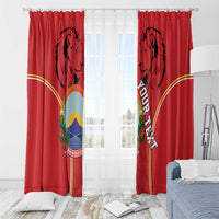 Personalized Macedonia Lion Window Curtain National Emblem - Wonder Print Shop