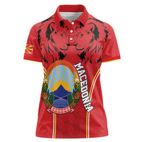 Personalized Macedonia Lion Women Polo Shirt National Emblem - Wonder Print Shop