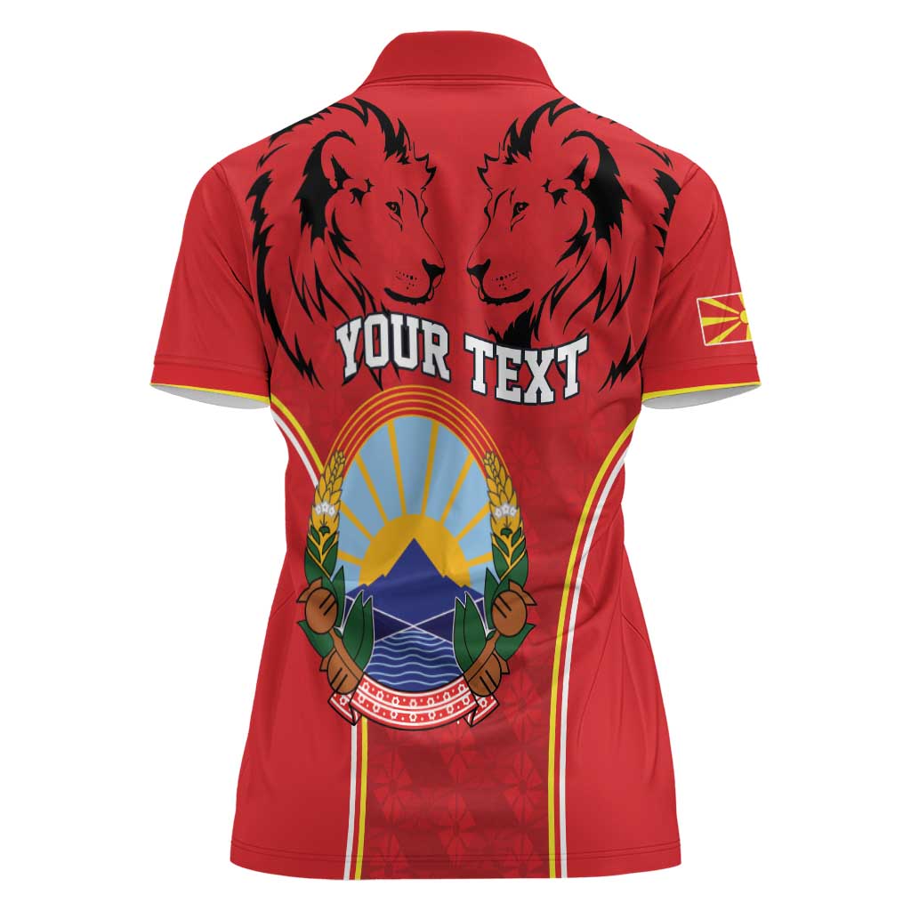 Personalized Macedonia Lion Women Polo Shirt National Emblem - Wonder Print Shop