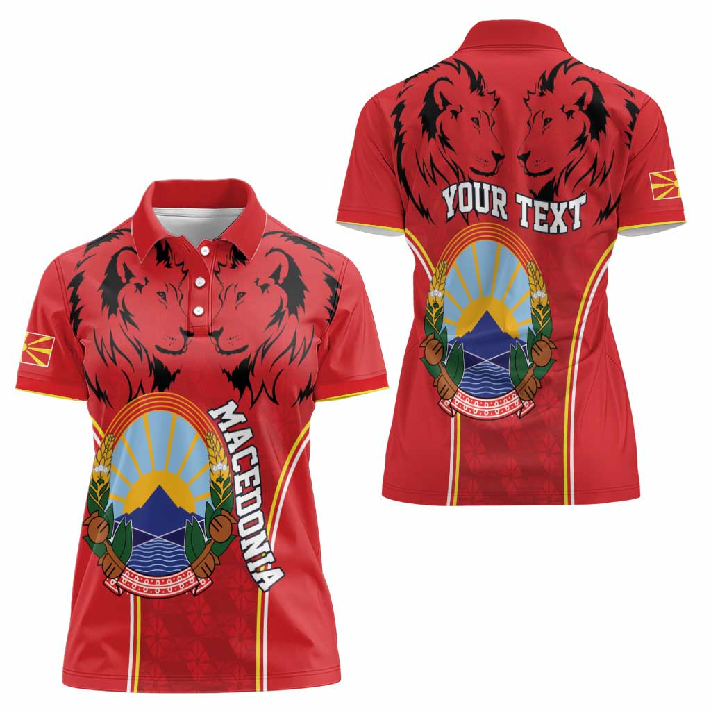Personalized Macedonia Lion Women Polo Shirt National Emblem - Wonder Print Shop