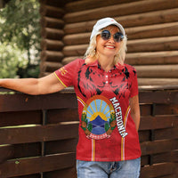 Personalized Macedonia Lion Women Polo Shirt National Emblem - Wonder Print Shop